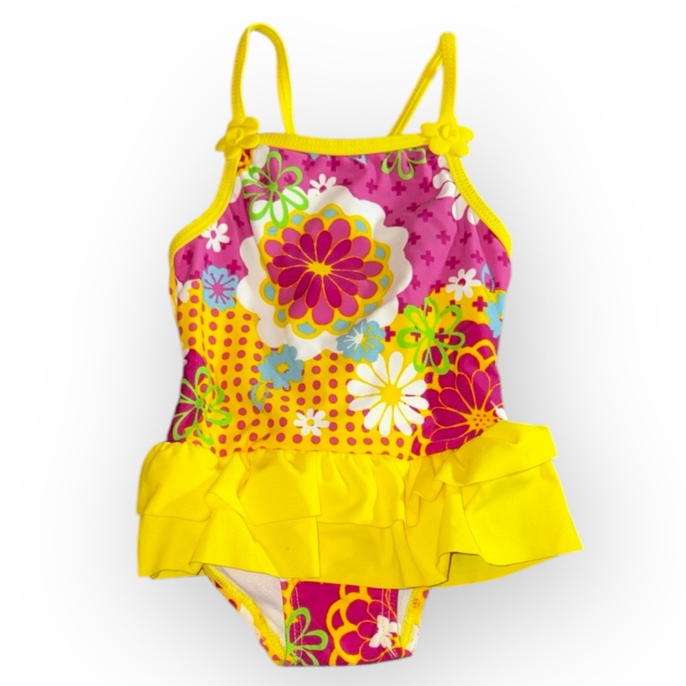 Sunshine Zone Floral Kids Swimwear 1 Piece Bathing Suit